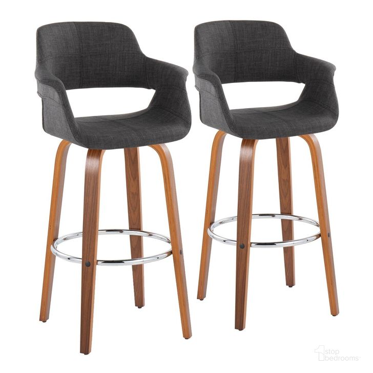 The appearance of Vintage Flair 30 Inch Fixed Height Barstool Set of 2 In Chrome designed by Lumisource in the transitional interior design. This black piece of furniture  was selected by 1StopBedrooms from Vintage Flair Collection to add a touch of cosiness and style into your home. Sku: B30-VFL-GRTZR2 WLCHAR2. Material: Wood. Product Type: Barstool. Image1