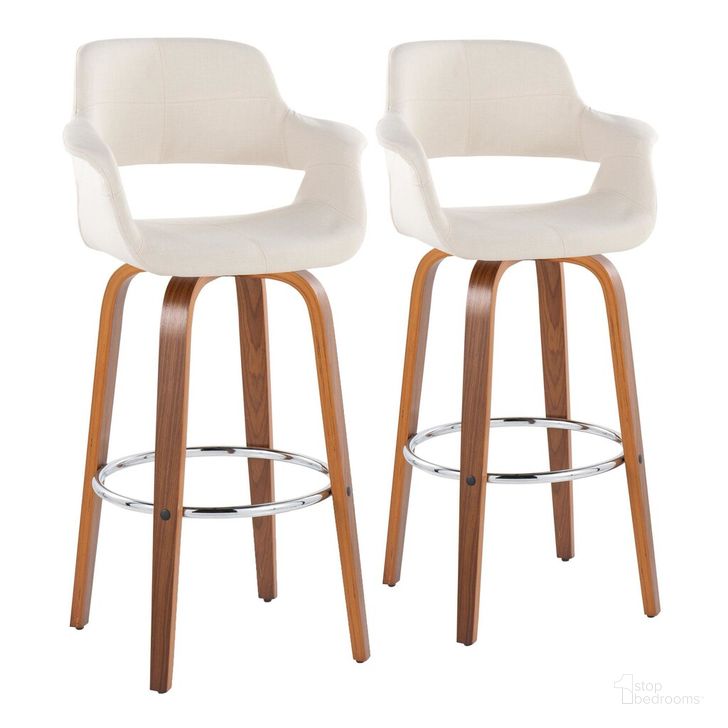 The appearance of Vintage Flair 30 Inch Fixed Height Barstool Set of 2 In Chrome designed by Lumisource in the transitional interior design. This cream piece of furniture  was selected by 1StopBedrooms from Vintage Flair Collection to add a touch of cosiness and style into your home. Sku: B30-VFL-GRTZR2 WLCR2. Material: Wood. Product Type: Barstool. Image1