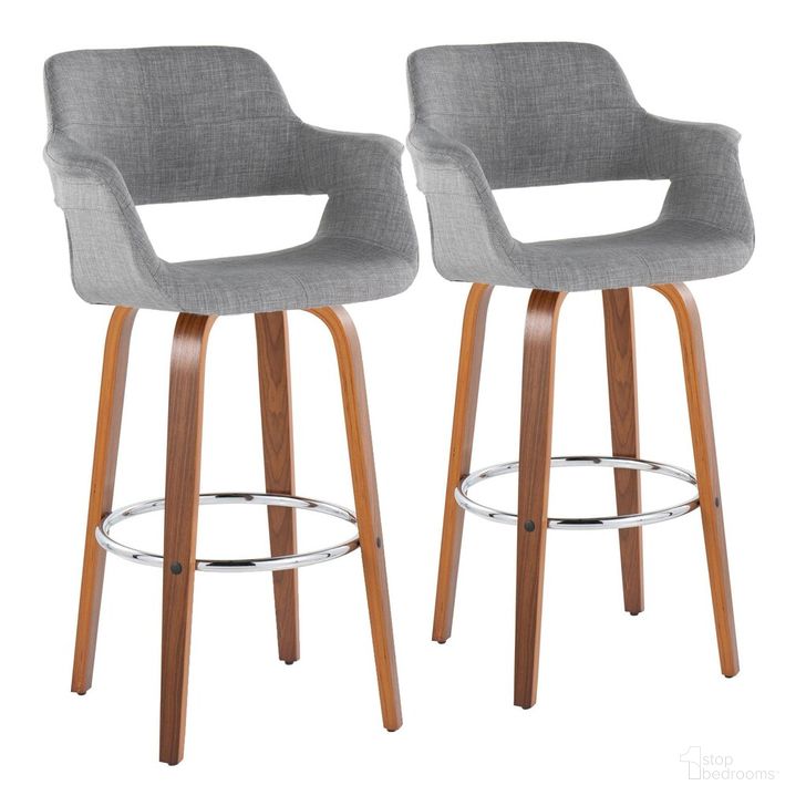 The appearance of Vintage Flair 30 Inch Fixed Height Barstool Set of 2 In Chrome designed by Lumisource in the transitional interior design. This gray piece of furniture  was selected by 1StopBedrooms from Vintage Flair Collection to add a touch of cosiness and style into your home. Sku: B30-VFL-GRTZR2 WLLGY2. Material: Wood. Product Type: Barstool. Image1