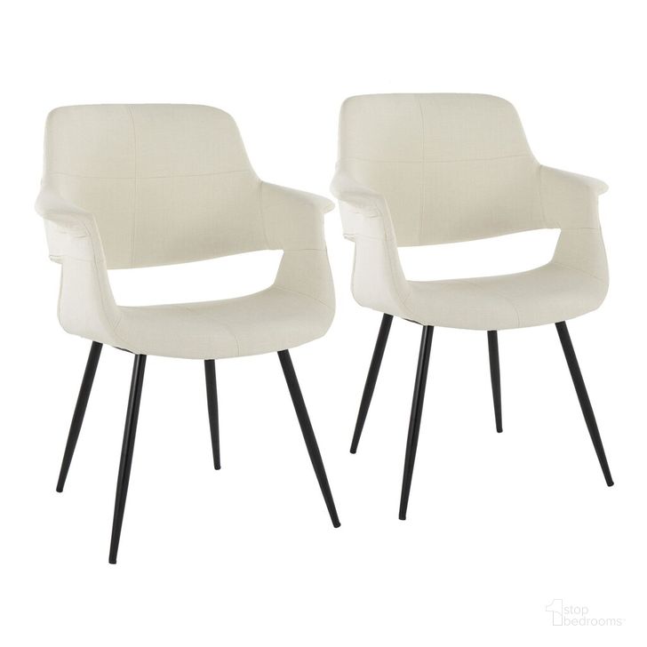 The appearance of Vintage Flair Chair Set of 2 In Black designed by Lumisource in the glam interior design. This cream piece of furniture  was selected by 1StopBedrooms from Vintage Flair Collection to add a touch of cosiness and style into your home. Sku: CH-VFLPU-MTPR1 BKBK2. Material: Leather. Product Type: Accent Chair. Image1