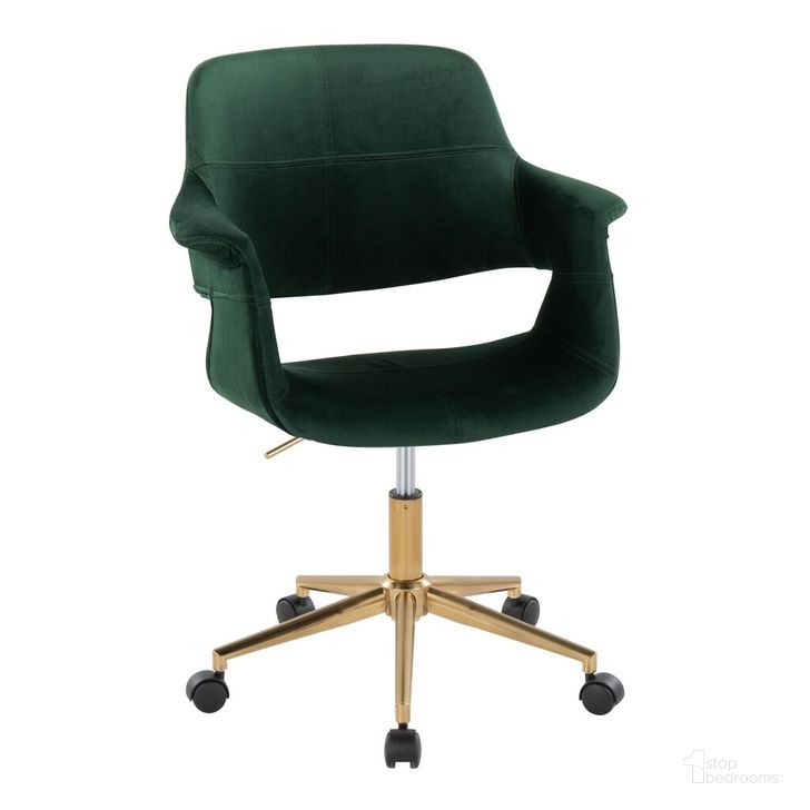 The appearance of Vintage Flair Office Chair In Green designed by Lumisource in the modern / contemporary interior design. This green piece of furniture  was selected by 1StopBedrooms from Vintage Flair Collection to add a touch of cosiness and style into your home. Sku: OC-VFLV1 AUGN1. Material: Metal. Product Type: Office Chair. Image1