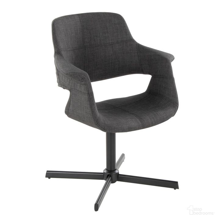The appearance of Vintage Flair Swivel Accent Chair In Charcoal designed by Lumisource in the modern / contemporary interior design. This charcoal piece of furniture  was selected by 1StopBedrooms from Vintage Flair Collection to add a touch of cosiness and style into your home. Sku: CHR-VFL-XPED1 BKCHAR1. Material: Metal. Product Type: Swivel Chair. Image1