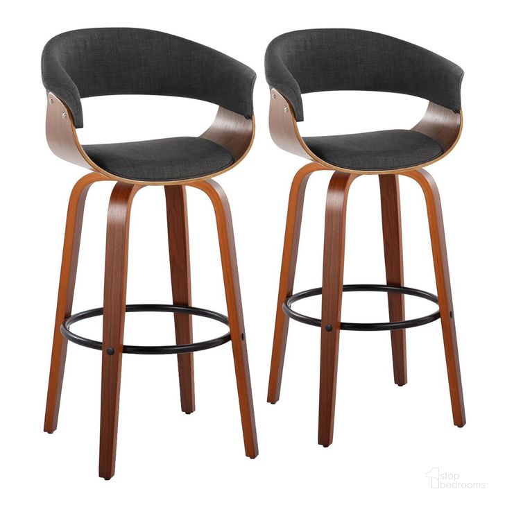The appearance of Vintage Mod 30 Inch Fixed Height Barstool Set of 2 In Black designed by Lumisource in the transitional interior design. This black piece of furniture  was selected by 1StopBedrooms from Vintage Mod Collection to add a touch of cosiness and style into your home. Sku: B30-VMO-GRTZQ2 WLWLCHAR2. Material: Wood. Product Type: Barstool. Image1