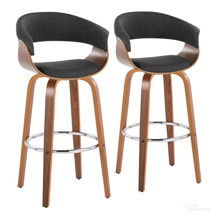 The appearance of Vintage Mod 30 Inch Fixed Height Barstool Set of 2 In Chrome designed by Lumisource in the transitional interior design. This black piece of furniture  was selected by 1StopBedrooms from Vintage Mod Collection to add a touch of cosiness and style into your home. Sku: B30-VMO-GRTZR2 WLWLCHAR2. Material: Wood. Product Type: Barstool. Image1