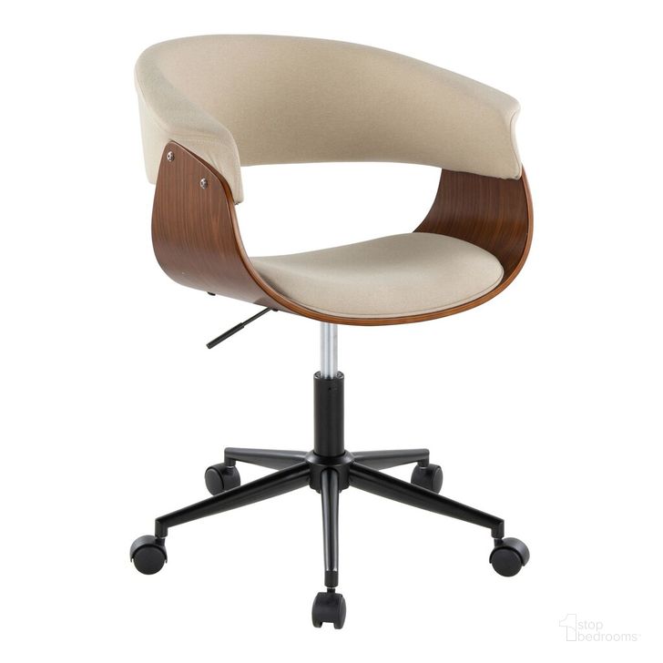 The appearance of Vintage Mod Office Chair In Black designed by Lumisource in the transitional interior design. This cream piece of furniture  was selected by 1StopBedrooms from Vintage Mod Collection to add a touch of cosiness and style into your home. Sku: OC-VMOFB1 BKWLCR1. Material: Wood. Product Type: Office Chair. Image1