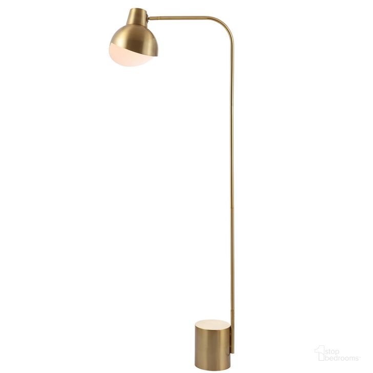 The appearance of Violetta Brass Gold/White Marble Floor Lamp designed by Safavieh in the modern / contemporary interior design. This gold piece of furniture  was selected by 1StopBedrooms from Safavieh FLL Collection to add a touch of cosiness and style into your home. Sku: FLL4041A. Product Type: Floor Lamp. Material: Brass. Image1