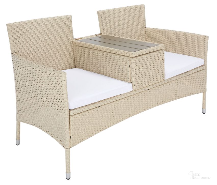 The appearance of Viora Loveseat in Beige designed by Safavieh in the modern / contemporary interior design. This beige piece of furniture  was selected by 1StopBedrooms from Viora Collection to add a touch of cosiness and style into your home. Sku: PAT7710B. Material: Steel. Product Type: Outdoor Loveseat. Image1