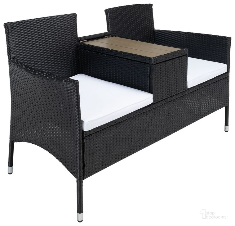 The appearance of Viora Loveseat in Black and White designed by Safavieh in the modern / contemporary interior design. This black and white piece of furniture  was selected by 1StopBedrooms from Viora Collection to add a touch of cosiness and style into your home. Sku: PAT7710A. Material: Steel. Product Type: Outdoor Loveseat. Image1
