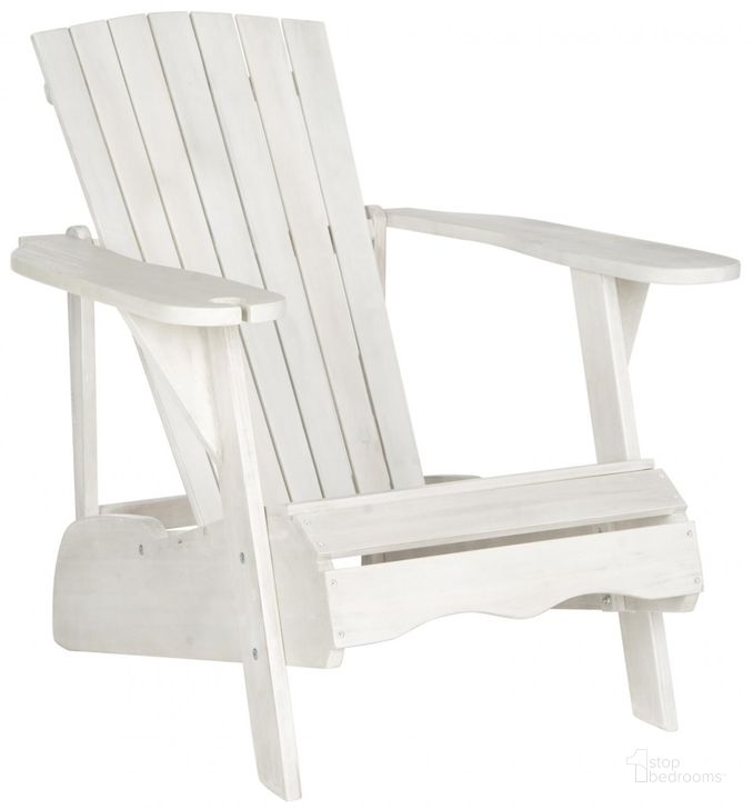 The appearance of Vista Antique White Wine Glass Holder Adirondack Chair designed by Safavieh in the modern / contemporary interior design. This antique white piece of furniture  was selected by 1StopBedrooms from Vista Collection to add a touch of cosiness and style into your home. Sku: PAT6727C. Material: Steel. Product Type: Side Chair. Image1