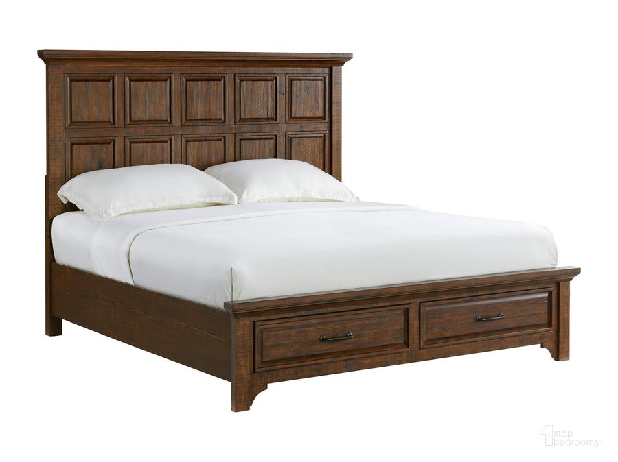 The appearance of Vista Canyon King Storage Bed In Burnt Umber designed by Emerald Home Furnishings in the traditional interior design. This burnt umber piece of furniture  was selected by 1StopBedrooms from Vista Collection to add a touch of cosiness and style into your home. Sku: B375-12HB;B375-10/12SR;B375-12SFB. Bed Type: Storage Bed. Material: Wood. Product Type: Storage Bed. Bed Size: King. Image1