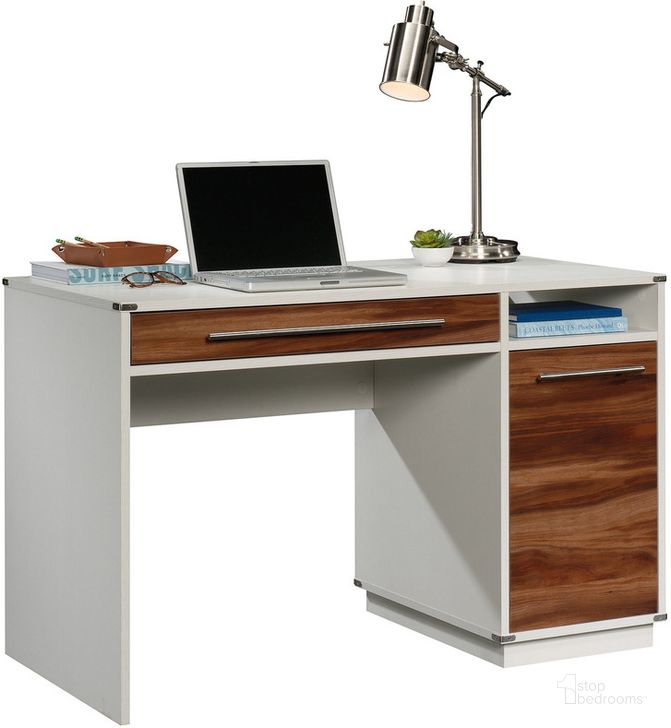 The appearance of Vista Key Computer Desk In Blaze Acacia designed by Sauder in the modern / contemporary interior design. This blaze acacia piece of furniture  was selected by 1StopBedrooms from Vista Key Collection to add a touch of cosiness and style into your home. Sku: 425845. Product Type: Computer Desk. Material: Engineered Wood. Image1