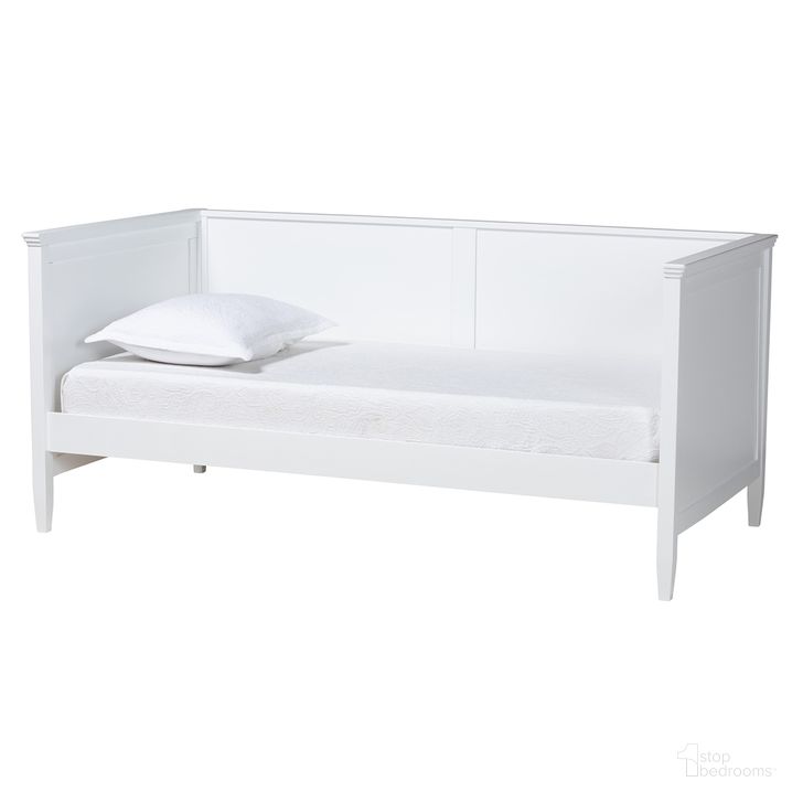 The appearance of Viva Wood Twin Daybed In White designed by Baxton Studio in the traditional interior design. This white piece of furniture  was selected by 1StopBedrooms from Viva Collection to add a touch of cosiness and style into your home. Sku: Viva-White-Daybed-Twin. Bed Type: Daybed. Product Type: DayBed. Bed Size: Twin. Material: Rubberwood. Image1