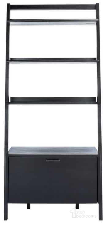 The appearance of Vlad 3 Shelf 1 Door Etagere in Black designed by Safavieh in the modern / contemporary interior design. This black piece of furniture  was selected by 1StopBedrooms from Vlad Collection to add a touch of cosiness and style into your home. Sku: ETG9405D. Material: Wood. Product Type: Etagere. Image1
