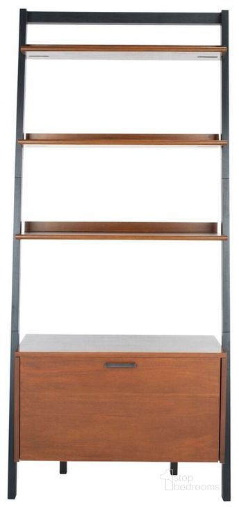 The appearance of Vlad 3 Shelf 1 Door Etagere in Honey Brown designed by Safavieh in the modern / contemporary interior design. This honey brown piece of furniture  was selected by 1StopBedrooms from Vlad Collection to add a touch of cosiness and style into your home. Sku: ETG9405C. Material: Wood. Product Type: Etagere. Image1