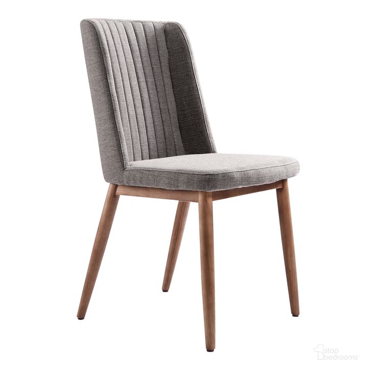 The appearance of Wade Mid-Century Dining Chair Set of 2 In Walnut Finish and Gray Fabric designed by Armen Living in the transitional interior design. This gray piece of furniture  was selected by 1StopBedrooms from Wade Collection to add a touch of cosiness and style into your home. Sku: LCWDSIGR. Material: Fabric. Product Type: Dining Chair. Image1