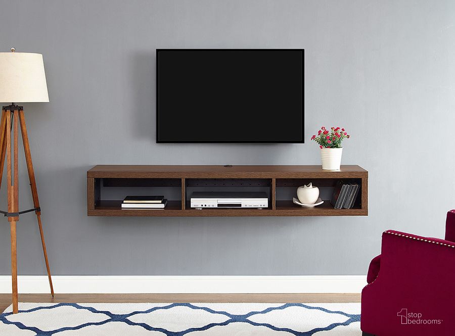 The appearance of Wall Mounted 60 Inch TV Console Entertainment Center In Walnut designed by Martin Furniture in the modern / contemporary interior design. This brown piece of furniture  was selected by 1StopBedrooms from Wallmounts Collection to add a touch of cosiness and style into your home. Sku: IMSE360C. Product Type: TV Console. Material: Laminate.