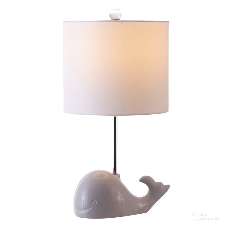 The appearance of Walter Whale Lamp in Grey designed by Safavieh in the modern / contemporary interior design. This grey piece of furniture  was selected by 1StopBedrooms from Walter Collection to add a touch of cosiness and style into your home. Sku: KID4247A. Material: Ceramic. Product Type: Table Lamp. Image1