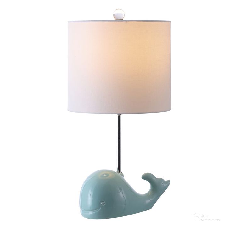 The appearance of Walter Whale Lamp in Seafoam designed by Safavieh in the modern / contemporary interior design. This seafoam piece of furniture  was selected by 1StopBedrooms from Walter Collection to add a touch of cosiness and style into your home. Sku: KID4247B. Material: Ceramic. Product Type: Table Lamp. Image1