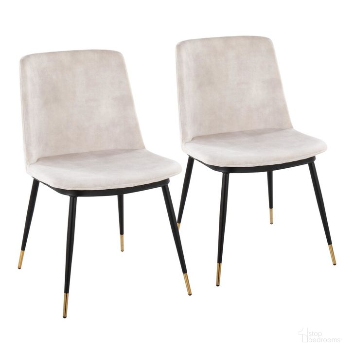 The appearance of Wanda Chair Set of 2 In Gold and Beige designed by Lumisource in the modern / contemporary interior design. This gold and beige piece of furniture  was selected by 1StopBedrooms from Wanda Collection to add a touch of cosiness and style into your home. Sku: CH-WANDA BKVBG2. Material: Metal. Product Type: Dining Chair. Image1