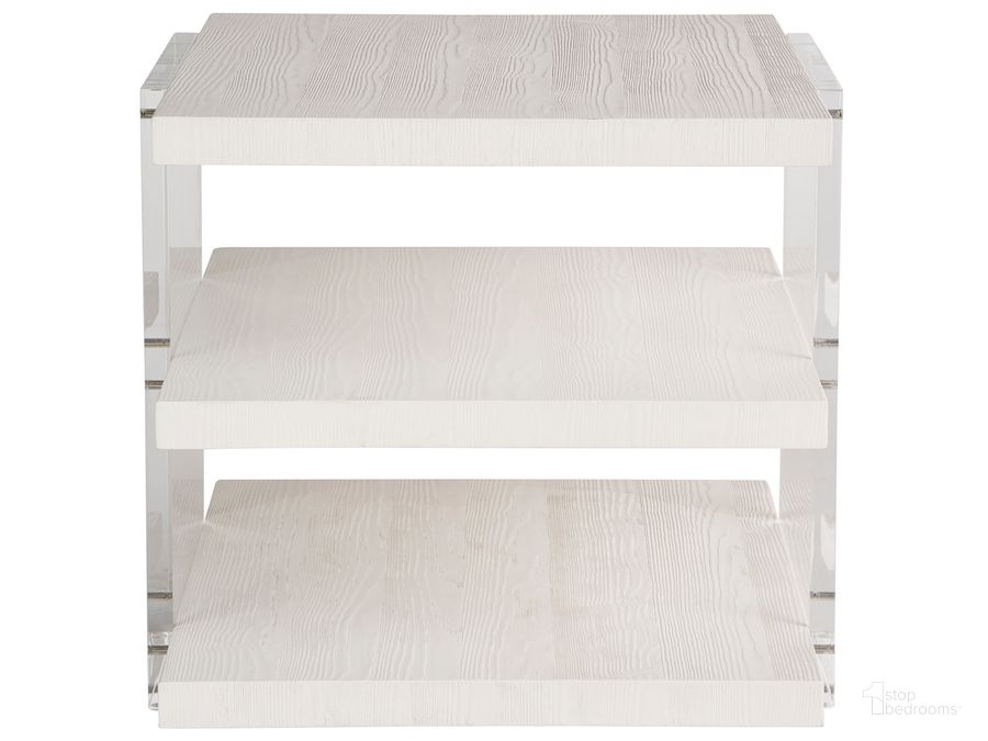 The appearance of Weekender St Kitts End Table In White Sand designed by Universal in the modern / contemporary interior design. This white sand piece of furniture  was selected by 1StopBedrooms from Weekender Collection to add a touch of cosiness and style into your home. Sku: U330A802. Product Type: End Table. Material: Acrylic. Image1