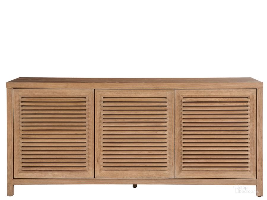 The appearance of Weekender Weekender Credenza In Sand Dune designed by Universal in the modern / contemporary interior design. This sand dune piece of furniture  was selected by 1StopBedrooms from Weekender Collection to add a touch of cosiness and style into your home. Sku: U330964. Material: Wood. Product Type: Credenza. Image1