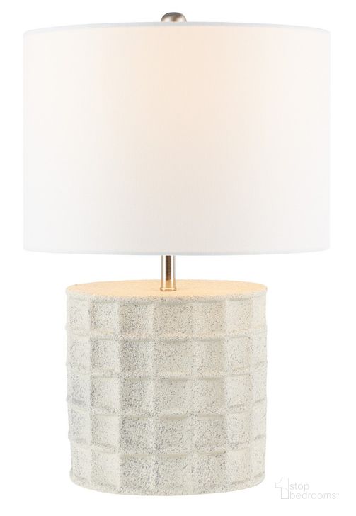The appearance of Welsh Table Lamp in White designed by Safavieh in the coastal interior design. This white piece of furniture  was selected by 1StopBedrooms from Welsh Collection to add a touch of cosiness and style into your home. Sku: TBL7016B. Material: Ceramic. Product Type: Table Lamp. Image1