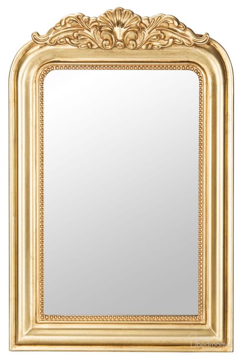 The appearance of Wenda Mirror in Gold designed by Safavieh in the traditional interior design. This gold piece of furniture  was selected by 1StopBedrooms from Wenda Collection to add a touch of cosiness and style into your home. Sku: MRR5000A. Product Type: Mirror. Material: MDF. Image1
