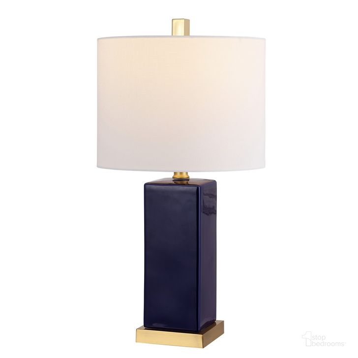 The appearance of Wendi Ceramic Table Lamp in Navy designed by Safavieh in the modern / contemporary interior design. This navy piece of furniture  was selected by 1StopBedrooms from Wendi Collection to add a touch of cosiness and style into your home. Sku: TBL4305A. Material: Ceramic. Product Type: Table Lamp. Image1