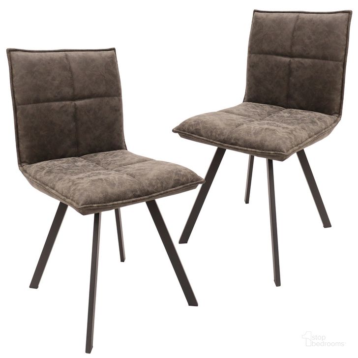 The appearance of Wesley Leather Dining Chair Set of 2 In Grey designed by LeisureMod in the modern / contemporary interior design. This grey piece of furniture  was selected by 1StopBedrooms from Wesley Collection to add a touch of cosiness and style into your home. Sku: WC18GR2. Product Type: Dining Chair. Material: PU. Image1