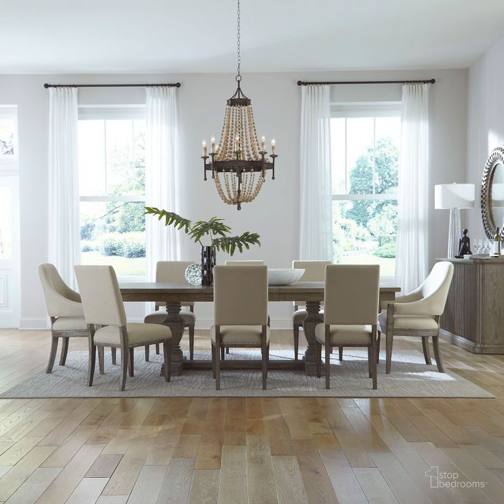 The appearance of Westfield Havana Brown Trestle Extendable Dining Room Set designed by Liberty in the modern / contemporary interior design. This brown piece of furniture  was selected by 1StopBedrooms from Westfield Collection to add a touch of cosiness and style into your home. Sku: 944-P4202;944-T4202;944-C6501S. Product Type: Dining Room Set. Material: Rubberwood. Image1