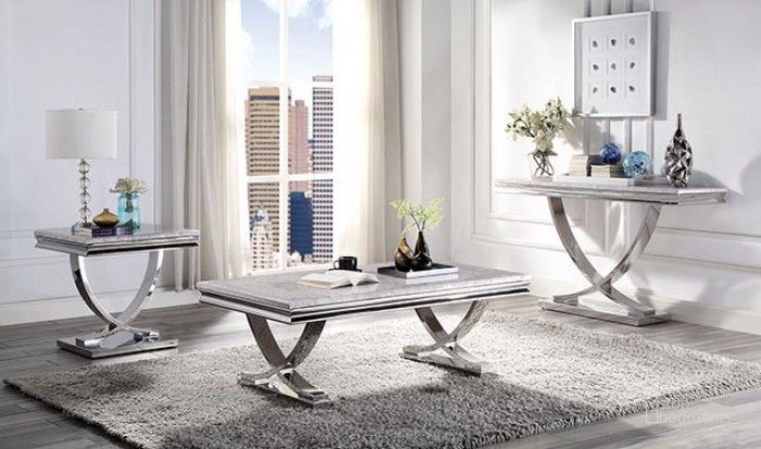 The appearance of Wettingen Chrome Occasional Table Set designed by Furniture of America in the glam interior design. This silver piece of furniture  was selected by 1StopBedrooms from Wettingen Collection to add a touch of cosiness and style into your home. Sku: CM4285C-1;CM4285C-2;CM4285C-3;CM4285E-1;CM4285E-2;CM4285E-3. Product Type: Occasional Table Set. Material: Stainless Steel. Image1