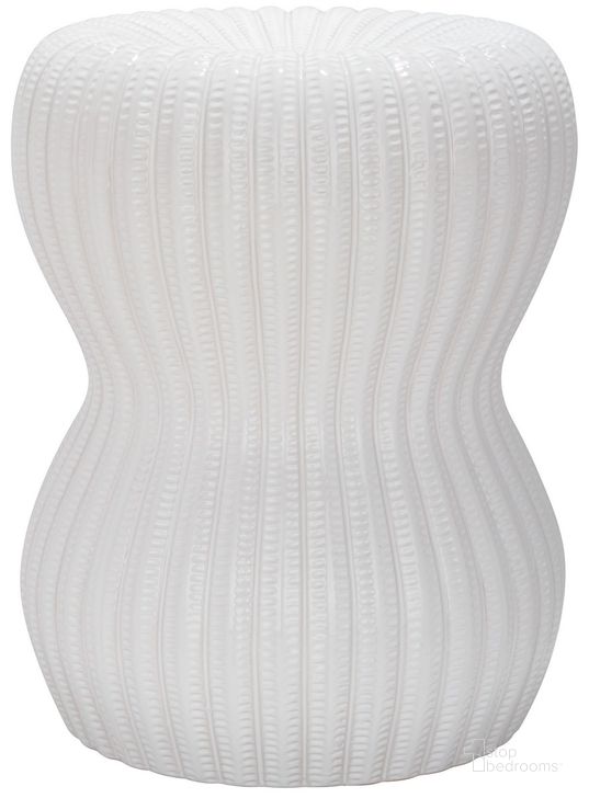The appearance of White Hour Glass Garden Stool designed by Safavieh in the modern / contemporary interior design. This white piece of furniture  was selected by 1StopBedrooms from Safavieh ACS Collection to add a touch of cosiness and style into your home. Sku: ACS4518A. Product Type: Stool. Image1