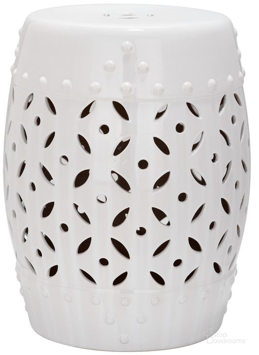 The appearance of White Lattice Coin Garden Stool designed by Safavieh in the traditional interior design. This white piece of furniture  was selected by 1StopBedrooms from White Collection to add a touch of cosiness and style into your home. Sku: ACS4510A. Product Type: Stool. Image1