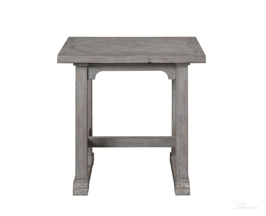 The appearance of Whitford End Table designed by Steve Silver in the transitional interior design. This grey piece of furniture  was selected by 1StopBedrooms from Whitford Collection to add a touch of cosiness and style into your home. Sku: WH100E. Product Type: End Table. Material: MDF. Image1