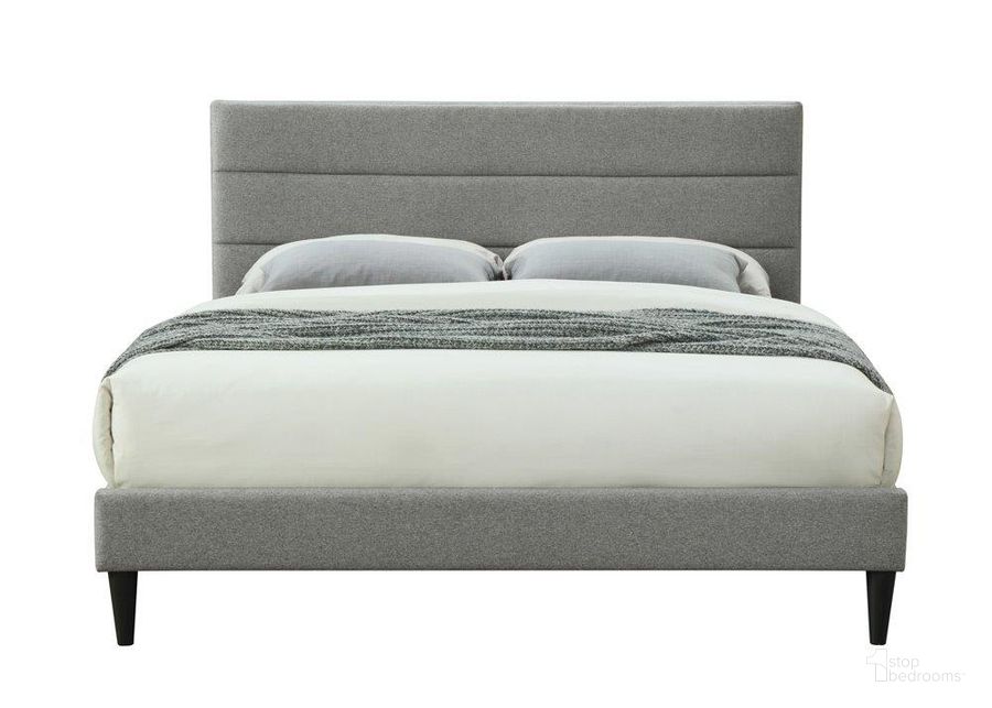 The appearance of Willa King Upholstered Bed designed by Bernards in the  interior design. This gray piece of furniture  was selected by 1StopBedrooms from Willa Collection to add a touch of cosiness and style into your home. Sku: 1138-110. Bed Size: King. Product Type: Upholstered Bed. Material: Rubberwood. Image1