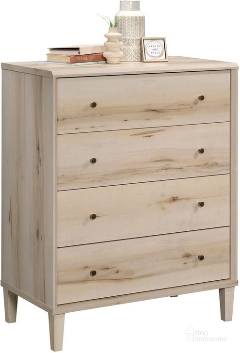 The appearance of Willow Place 4-Drawer Chest In Pacific Maple designed by Sauder in the transitional interior design. This pacific maple piece of furniture  was selected by 1StopBedrooms from Willow Place Collection to add a touch of cosiness and style into your home. Sku: 425267. Product Type: Chest. Material: Engineered Wood. Image1