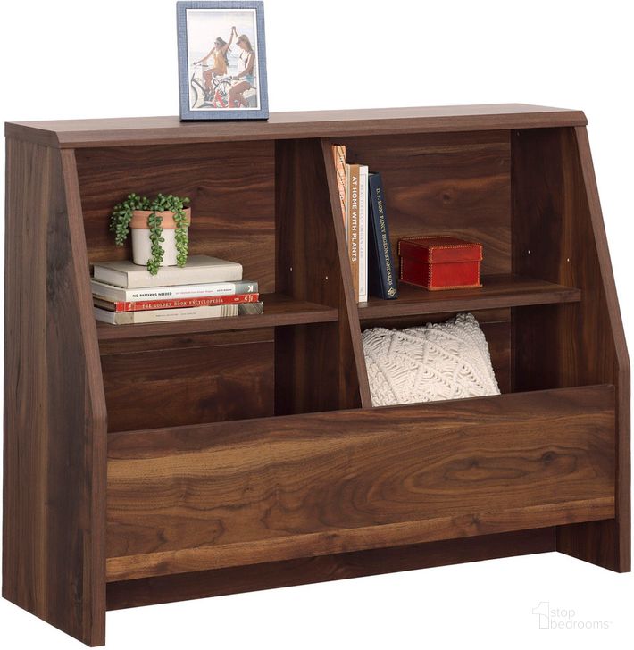 The appearance of Willow Place Bookcase In Grand Walnut designed by Sauder in the transitional interior design. This grand walnut piece of furniture  was selected by 1StopBedrooms from Willow Place Collection to add a touch of cosiness and style into your home. Sku: 433824. Product Type: Bookcase. Material: Engineered Wood. Image1
