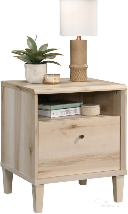 The appearance of Willow Place Night Stand In Pacific Maple designed by Sauder in the transitional interior design. This pacific maple piece of furniture  was selected by 1StopBedrooms from Willow Place Collection to add a touch of cosiness and style into your home. Sku: 425279. Product Type: Nightstand. Material: Engineered Wood. Image1
