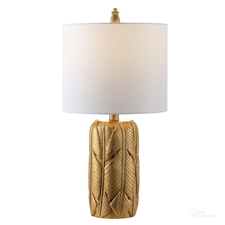 The appearance of Wilsa Table Lamp in Gold designed by Safavieh in the modern / contemporary interior design. This gold piece of furniture  was selected by 1StopBedrooms from Wilsa Collection to add a touch of cosiness and style into your home. Sku: TBL4229A. Product Type: Table Lamp. Image1