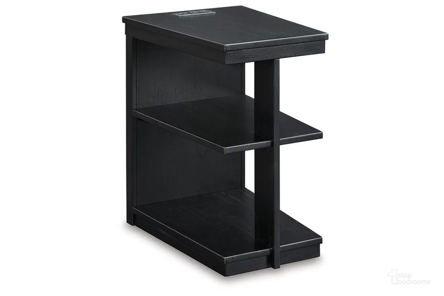 The appearance of Winbardi Chairside End Table In Black designed by Signature Design by Ashley in the modern / contemporary interior design. This black piece of furniture  was selected by 1StopBedrooms from Winbardi Collection to add a touch of cosiness and style into your home. Sku: T786-7. Material: Wood. Product Type: End Table. Image1
