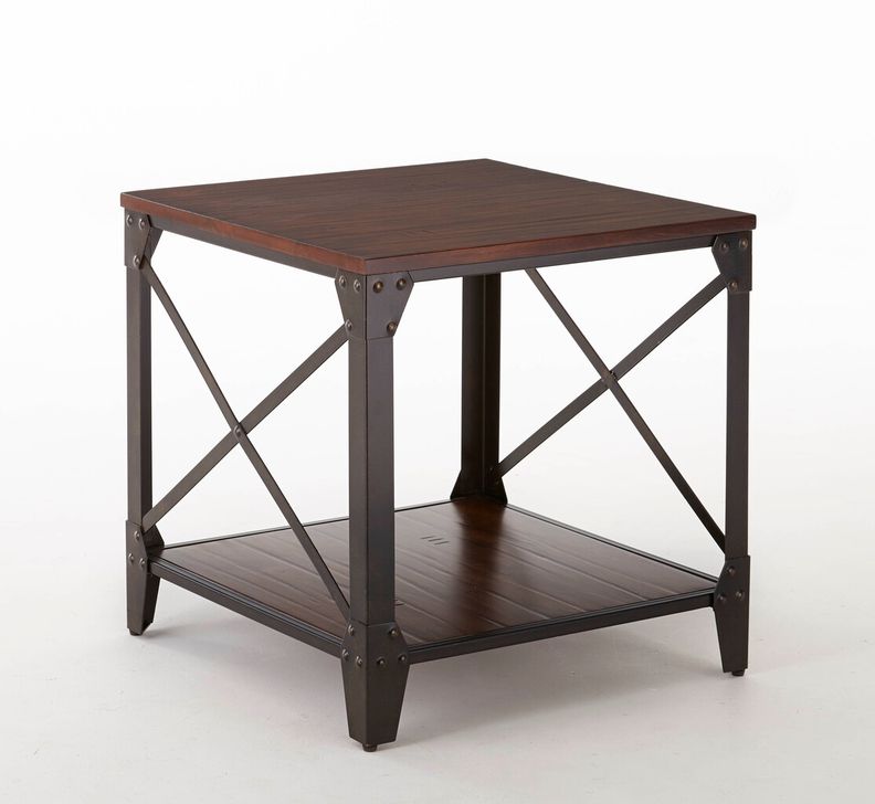 The appearance of Winston Medium Cherry Square End Table designed by Steve Silver in the industrial interior design. This black piece of furniture  was selected by 1StopBedrooms from Winston Collection to add a touch of cosiness and style into your home. Sku: WN400E. Material: Wood. Product Type: End Table. Image1