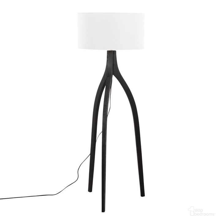 The appearance of Wishbone Floor Lamp In White and Black designed by Lumisource in the modern / contemporary interior design. This white and black piece of furniture  was selected by 1StopBedrooms from Wishbone Collection to add a touch of cosiness and style into your home. Sku: LFL-WSHBNFL2 BKW. Material: Wood. Product Type: Floor Lamp. Image1