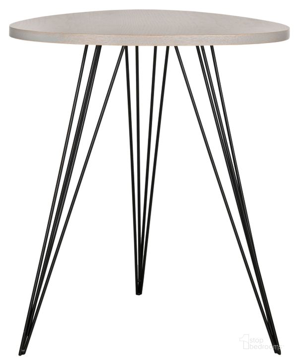 The appearance of Wolcott Gray and Black Wood Side Table designed by Safavieh in the modern / contemporary interior design. This black and grey piece of furniture  was selected by 1StopBedrooms from Wolcott Collection to add a touch of cosiness and style into your home. Sku: FOX4207B. Product Type: Accent Table. Material: Iron. Image1
