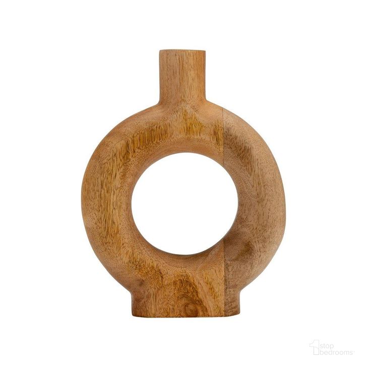 The appearance of Wood 10 Inch Donut Shaped Vase In Brown designed by Sagebrook in the modern / contemporary interior design. This brown piece of furniture  was selected by 1StopBedrooms from  to add a touch of cosiness and style into your home. Sku: 17560-01. Material: Wood. Product Type: Vase. Image1