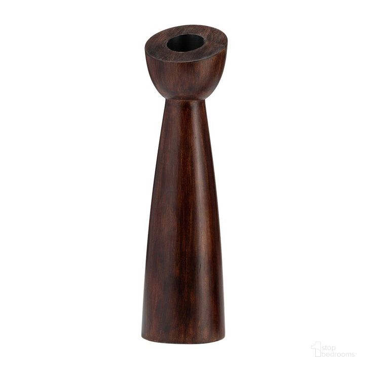 The appearance of Wood 13 Inch Slanted Candle Holder In Brown designed by Sagebrook in the modern / contemporary interior design. This brown piece of furniture  was selected by 1StopBedrooms from  to add a touch of cosiness and style into your home. Sku: 17579-01. Material: Wood. Product Type: Candle Holder. Image1