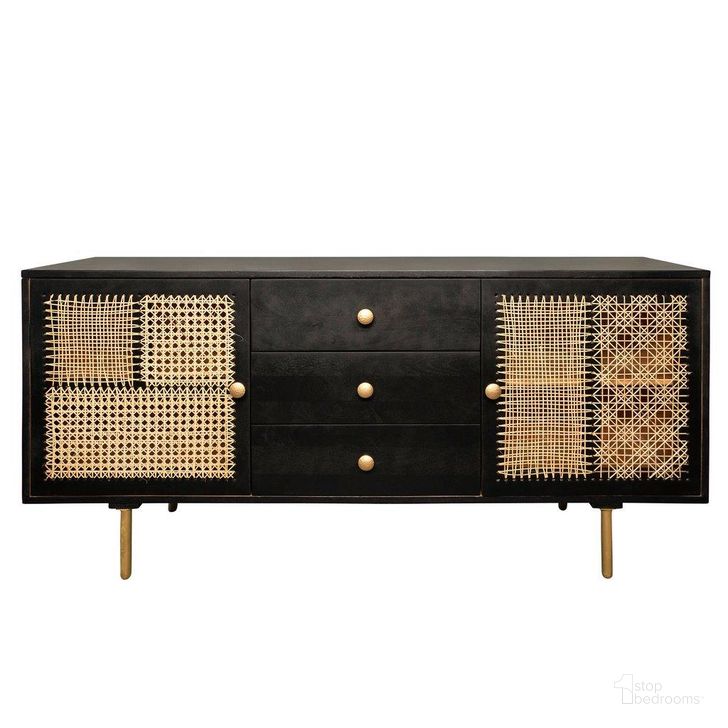 The appearance of Wood 63 x 30 Patchwork Sideboard designed by Sagebrook in the transitional interior design. This black piece of furniture  was selected by 1StopBedrooms from  to add a touch of cosiness and style into your home. Sku: 15690. Product Type: Sideboard. Material: MDF. Image1