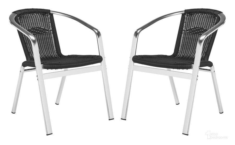 The appearance of Wrangell Black Indoor/Outdoor Stacking Armchair Set of 2 designed by Safavieh in the modern / contemporary interior design. This black piece of furniture  was selected by 1StopBedrooms from Wrangell Collection to add a touch of cosiness and style into your home. Sku: FOX5207E-SET2. Material: Aluminum. Product Type: Arm Chair. Image1