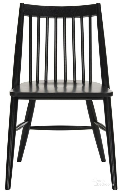 The appearance of Wren Black 19 Inch Spindle Dining Chair Set of 2 designed by Safavieh in the modern / contemporary interior design. This black piece of furniture  was selected by 1StopBedrooms from Wren Collection to add a touch of cosiness and style into your home. Sku: DCH1000A-SET2. Material: Wood. Product Type: Dining Chair. Image1