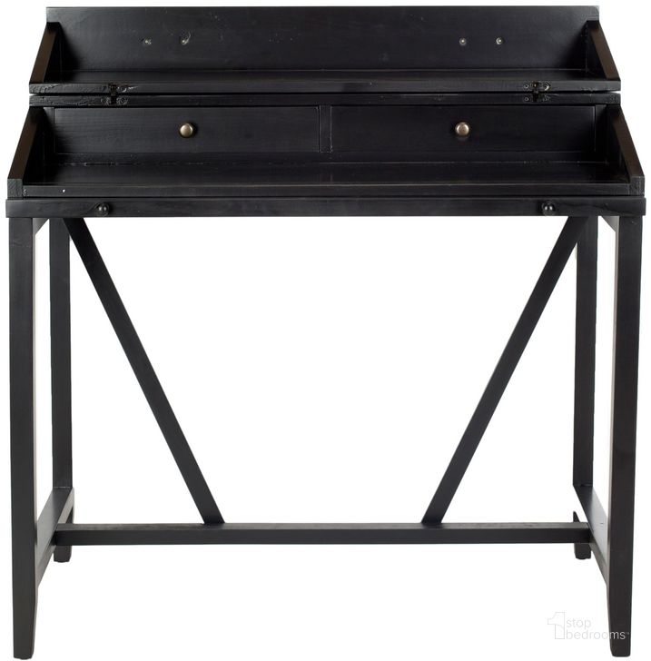The appearance of Wyatt Black Writing Desk with Pull Out designed by Safavieh in the transitional interior design. This black piece of furniture  was selected by 1StopBedrooms from Wyatt Collection to add a touch of cosiness and style into your home. Sku: AMH6509B. Material: Wood. Product Type: Desk. Image1