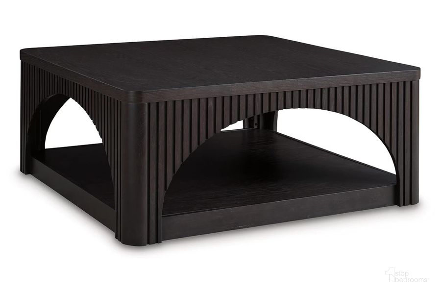 The appearance of Yellink Coffee Table In Black designed by Signature Design by Ashley in the modern / contemporary interior design. This black piece of furniture  was selected by 1StopBedrooms from Yellink Collection to add a touch of cosiness and style into your home. Sku: T760-8. Material: Wood. Product Type: Coffee Table. Image1